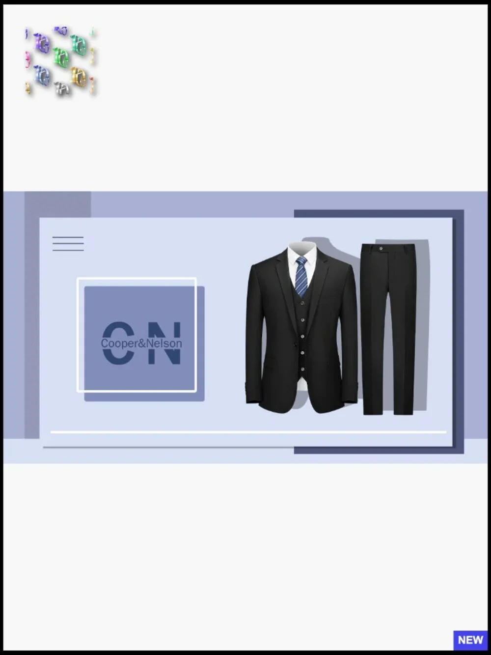 Slim Fit Three Piece Suit Set Classic Elegant Formal Tuxedo with Vest and Tie